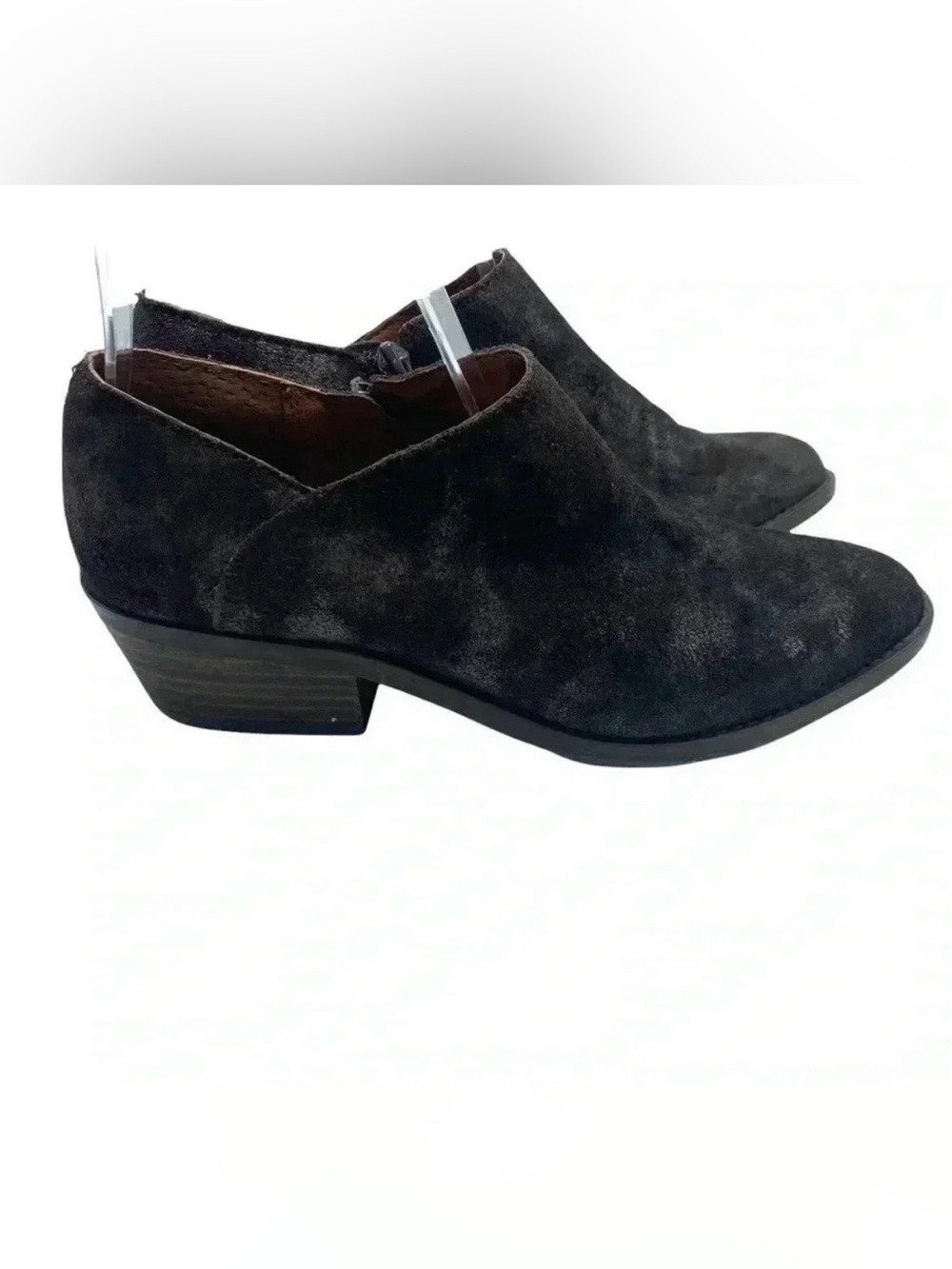 Lucky Brand Ferryn rodeo Leather Metallic Shimmer Zipper ankle boot bootie 7